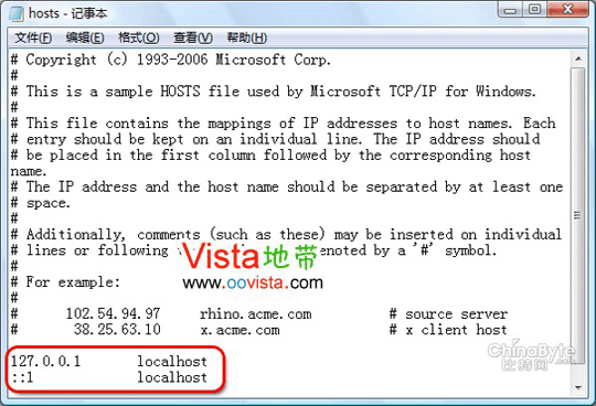 Vista的Ping告知本机地址IPv6形式